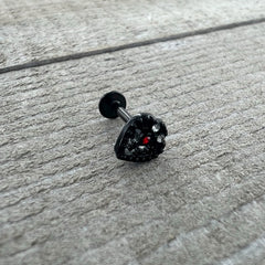 16G 5/16 Red Gem Black Steampunk Skull Labret Monroe Tragus