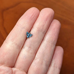 20G 5/16 Blue Textured Butterfly Nose Hoop