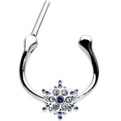 16G 5/16 Blue Gem Festive Snowflake Christmas Cartilage Clicker