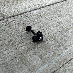 16G 5/16 Purple Gem Black Skull Heart Bow Labret Monroe Tragus