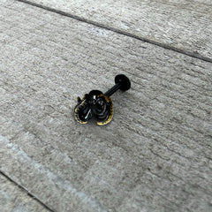 16G 5/16 Black Understated Octopus Labret Monroe Tragus