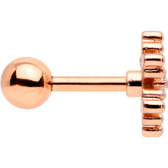 16G 1/4 Clear Gem Rose Gold Tone Pretty Snowflake Cartilage Tragus
