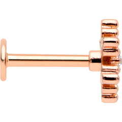 16G 5/16 Clear Gem Rose Gold Tone Snowflake Labret Monroe Tragus