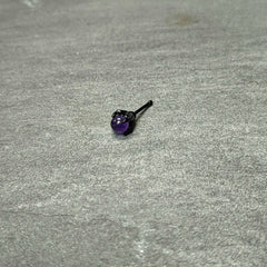 20G 1/4 Purple Synthetic Amethyst Black Claw Hand Nose Bone