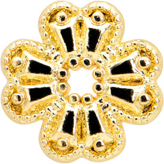 16G 1/4 Yellow Gem Gold Tone Textured Cross Labret