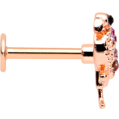 16G 5/16 Pink Gem Rose Gold Tone Fashion Flamingo Labret Tragus