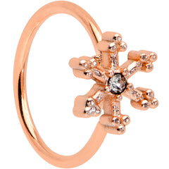 20G 5/16 Clear Gem Rose Gold Tone Sweet Snowflake Nose Hoop