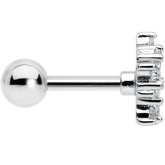 16G 1/4 Clear CZ Gem Floral Burst Cartilage Tragus Earring