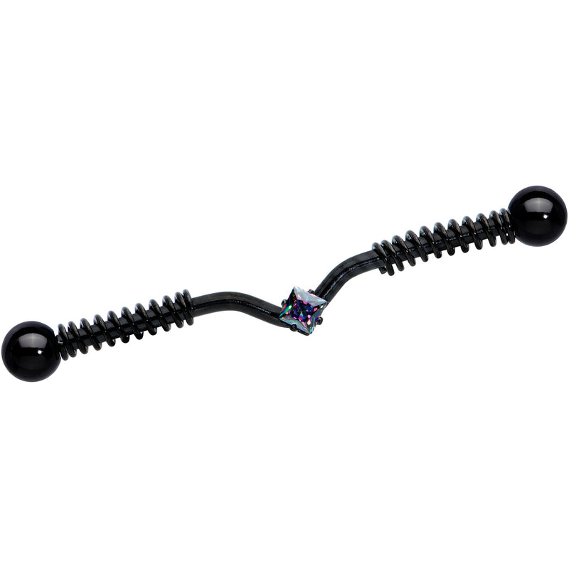 14G Black Gem Black Vee Spring Coil Project Bar 38mm