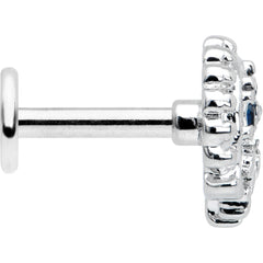 16G 1/4 Blue Clear Gem Abstract Arch Labret
