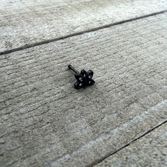 20G 1/4 Purple Gem Black Skull Blossom Nose Bone
