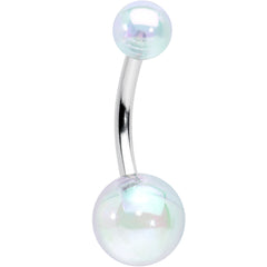 Smile Flower UV Glow Faux Opal Belly Ring Set of 4