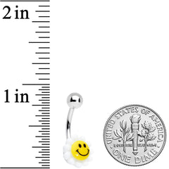 Smile Flower UV Glow Faux Opal Belly Ring Set of 4