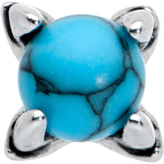 20G 1/4 Blue Turquoise Claw Hand Halloween Nose Bone