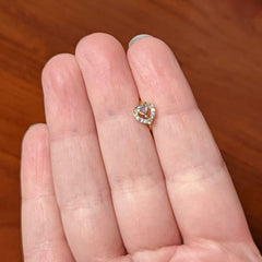 20G 5/16 Clear Aurora Gem Heart Rococo Valentines Day Nose Hoop