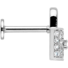 16G 5/16 Clear CZ Gem Lock It Up Labret Monroe Tragus
