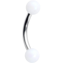 16G 5/16 Matte White Aurora Curved Eyebrow Ring
