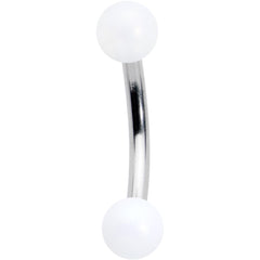 16G 5/16 Matte White Aurora Curved Eyebrow Ring