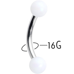 16G 5/16 Matte White Aurora Curved Eyebrow Ring