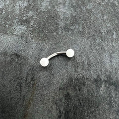16G 5/16 Matte White Aurora Curved Eyebrow Ring