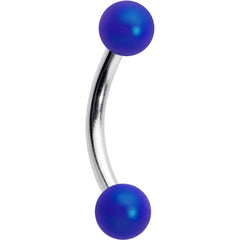 16G 5/16 Matte Blue Aurora Curved Eyebrow Ring