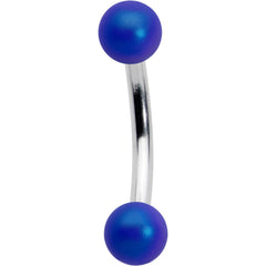 16G 5/16 Matte Blue Aurora Curved Eyebrow Ring