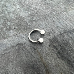 16G 3/8 Matte White Aurora Horseshoe Circular Barbell