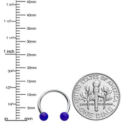 16G 3/8 Matte Blue Aurora Horseshoe Circular Barbell