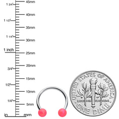16G 3/8 Matte Pink Aurora Horseshoe Circular Barbell