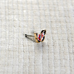 20G 1/4 Red Blue White Butterfly Nose Bone