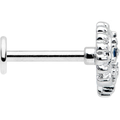 16G 5/16 Blue Clear Gem Abstract Arch Labret Monroe Tragus