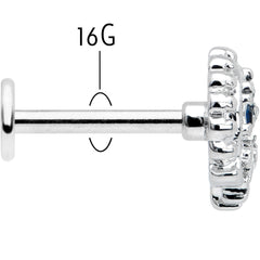 16G 5/16 Blue Clear Gem Abstract Arch Labret Monroe Tragus