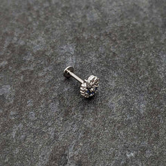 16G 5/16 Blue Clear Gem Abstract Arch Labret Monroe Tragus