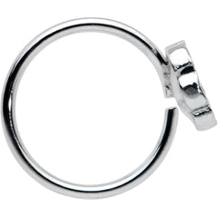 20G 5/16 Dainty Black Flower Seamless Nose Hoop