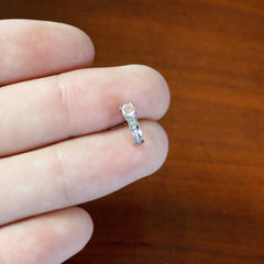 20G 1/4 Aurora Gem Texture Glam Faux Hoop L Shape Nose Ring