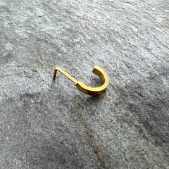 20G 1/4 Gold Tone Simply Smooth Faux Hoop L Shape Nose Ring