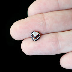 16G 5/16 Aurora Gem Black Rococo Hearts Labret Monroe Tragus