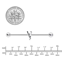 14G Straight Razor Industrial Barbell 38mm