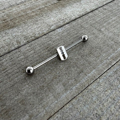 14G Razor Blade Industrial Barbell 38mm