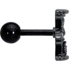 16G 1/4 Purple Gem Black Gothic Hourglass Cartilage Tragus Earring