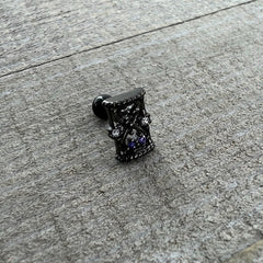 16G 1/4 Purple Gem Black Gothic Hourglass Cartilage Tragus Earring