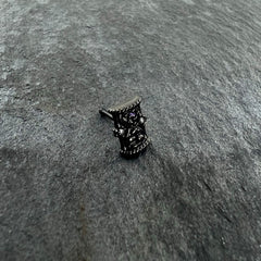 20G 1/4 Purple Clear Gem Black Gothic Hourglass Nose Bone