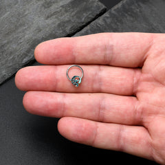 16G 3/8 Leaping Blue Dolphin Hinged Segment Ring