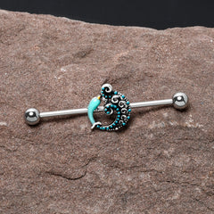 14G Leaping Blue Dolphin Industrial Barbell 38mm