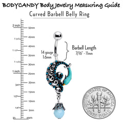 Leaping Blue Dolphin Bauble Dangle Belly Ring