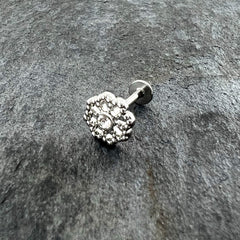 16G 5/16 Clear Gem Baroque Fabulous Flower Labret Monroe Tragus