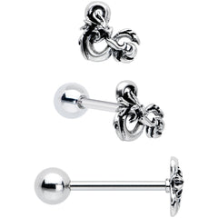 Officially Licensed Dungeons & Dragons Dice Barbell Tongue Ring  Set of 2