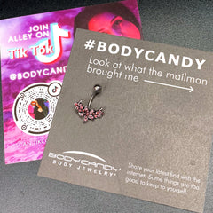 Pink Gem Flower Garland Belly Ring