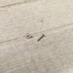 16G 5/16 Clear CZ Gem Kissy Lips Rosy Threadless Labret Tragus