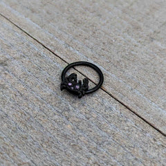 16G 3/8 Purple Gem Black Chic Crab Hinged Segment Ring